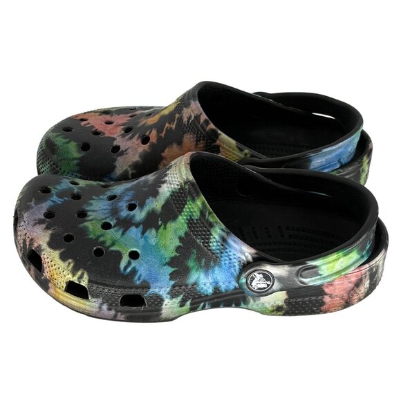 Crocs Classic Clog Black Groovy Tie-Dye Size 3 Juniors - Picture 4 of 6